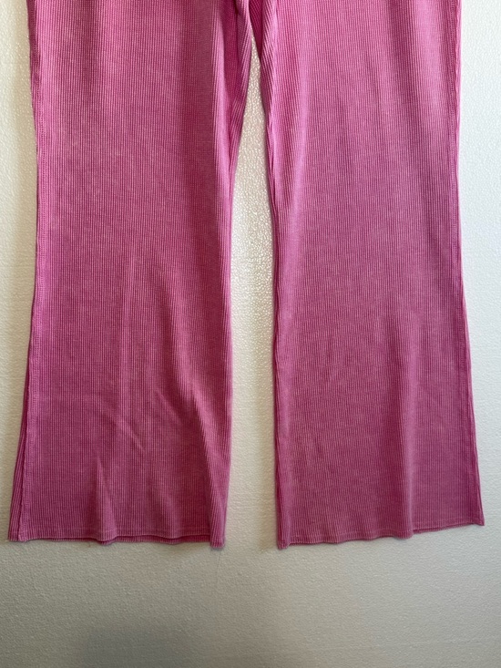 Sundry Sonnyside Pink Waffle Knit Wide Leg Pants Large Lounge Relaxed Fit - Picture 5 of 11
